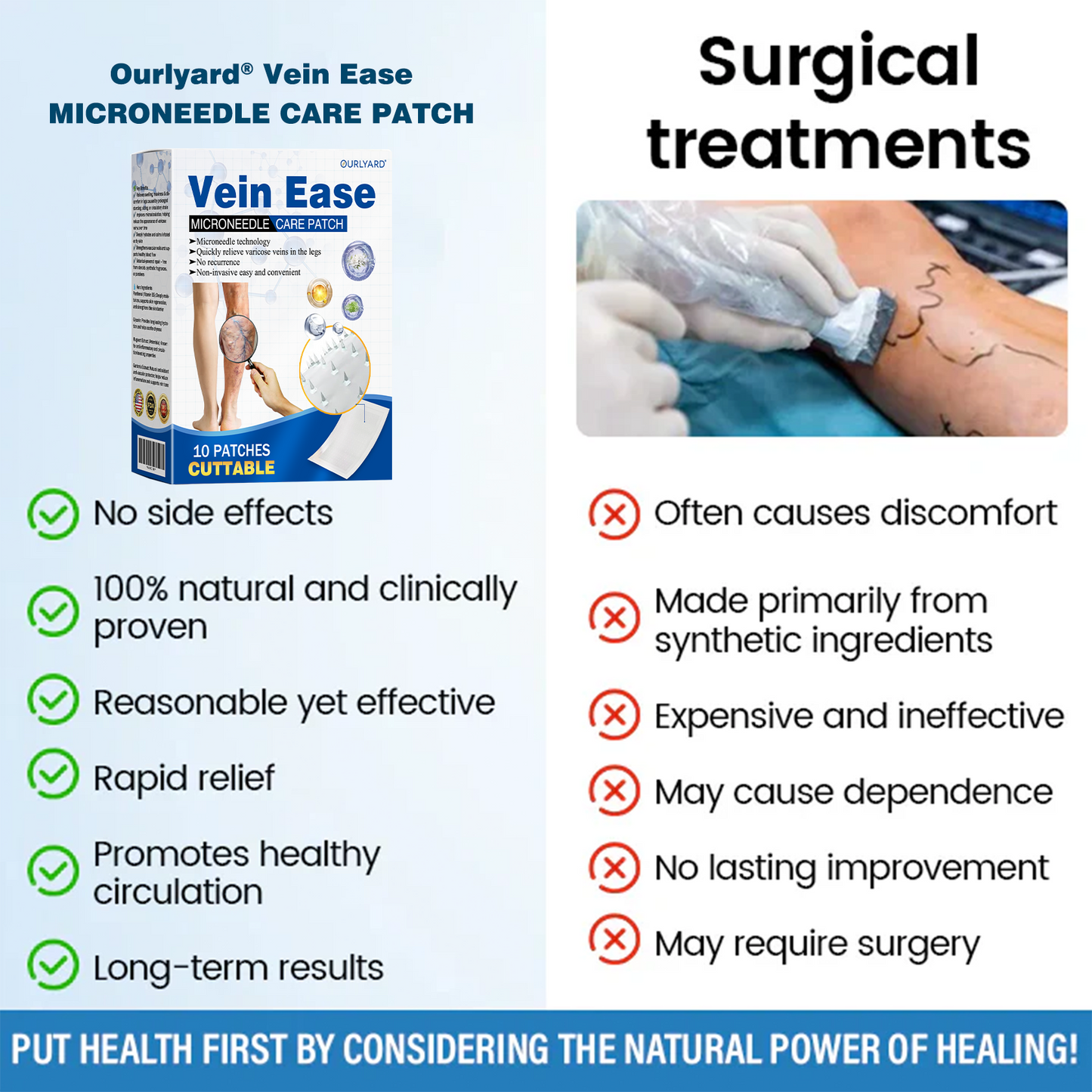 🎁Time-Limited Offer -Ourlyard® Vein Ease Microneedle Care Patch - Cuttable (For Spider Veins, Varicose Veins, Swelling & Leg Fatigue)