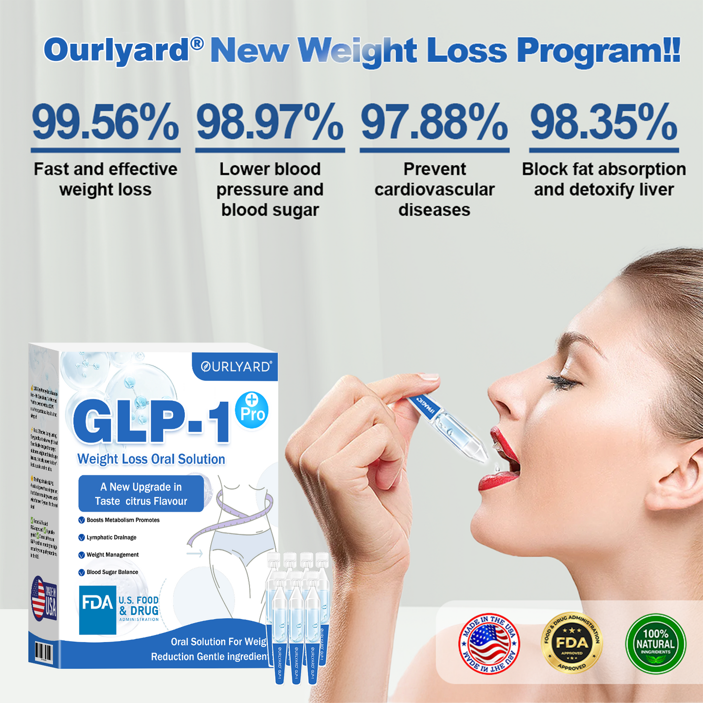 🎁Ourlyard® GLP-1 Pro Weight Loss Oral Solution – Visible results in 7 days, no side effects, suitable for all age groups 🌹🌹