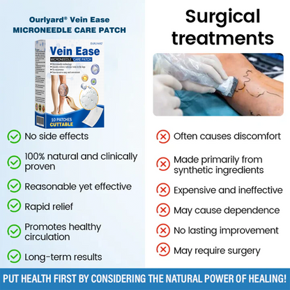 🎁Time-Limited Offer -Ourlyard® Vein Ease Microneedle Care Patch - Cuttable (For Spider Veins, Varicose Veins, Swelling & Leg Fatigue)